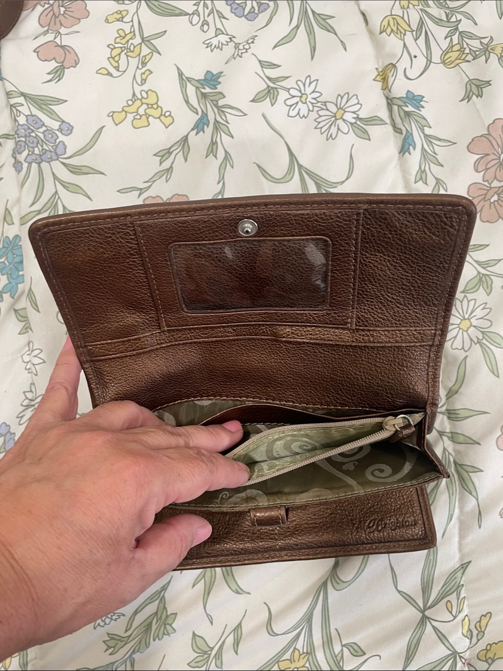 Brighton Brown Faux-Snakeskin Shoulder Bag with Matching Wallet - Picture 14 of 16